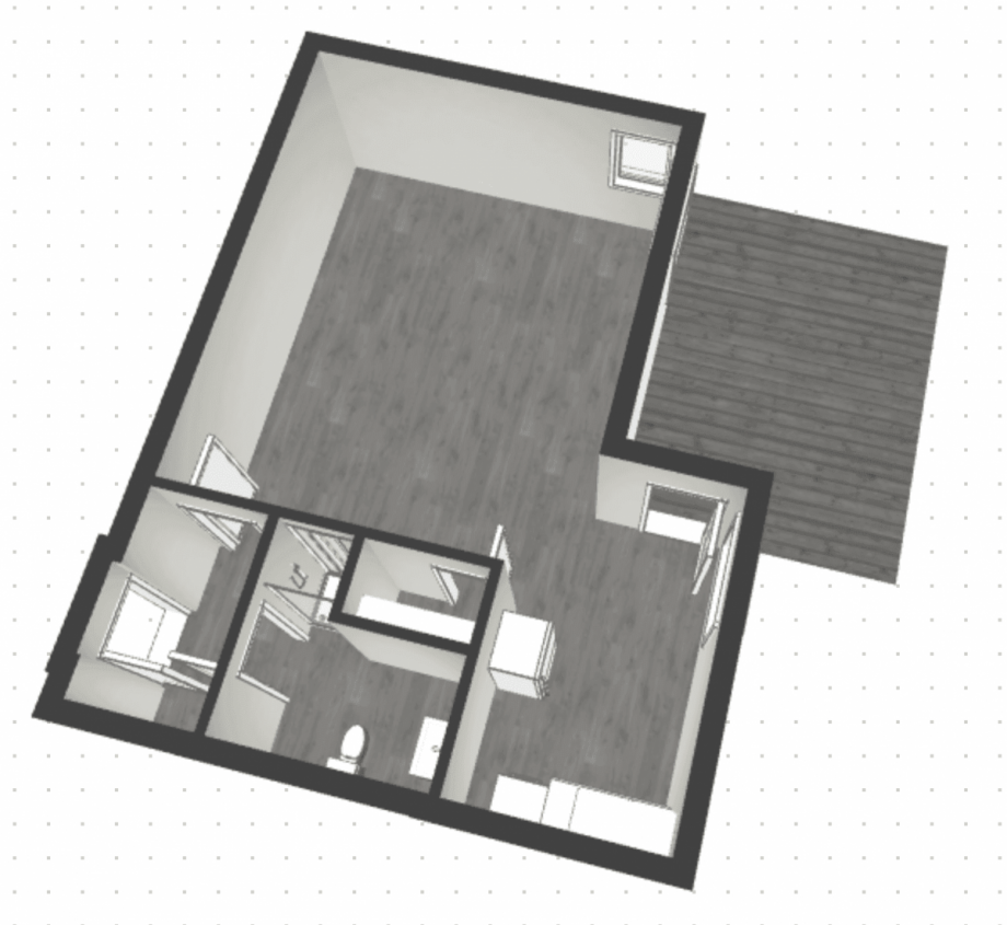 3D-Grundriss Erdgeschoss Erdgeschosswohnung Ilmenau