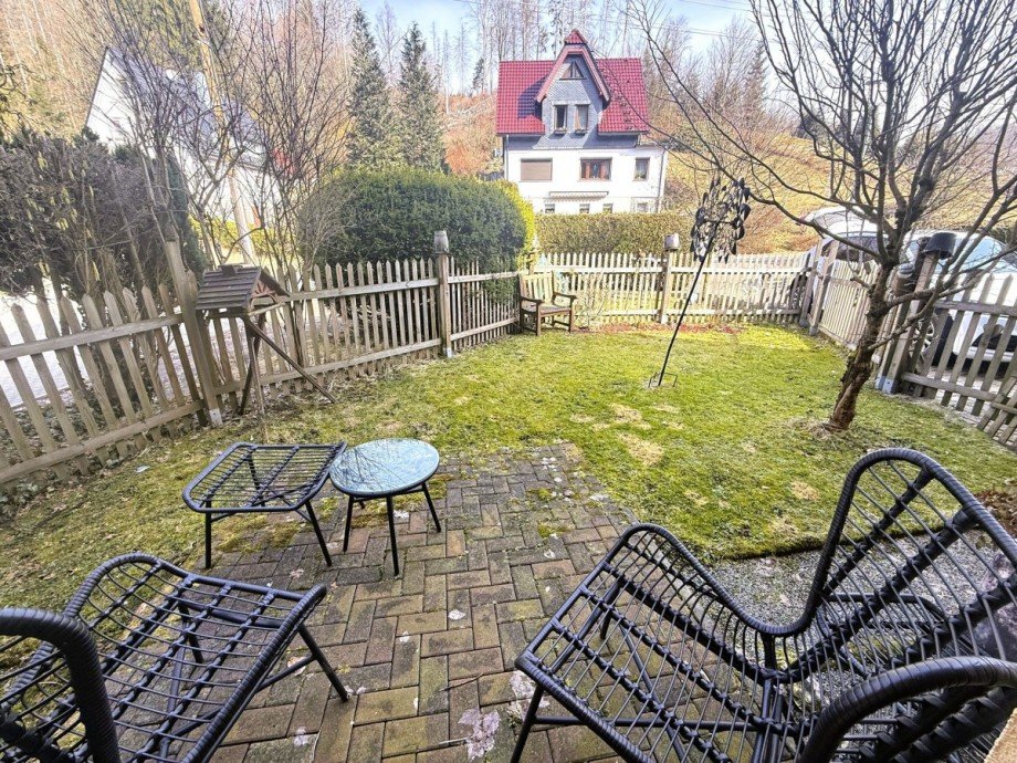 Garten mit Sitzbereich Freizeitimmobilie Masserberg