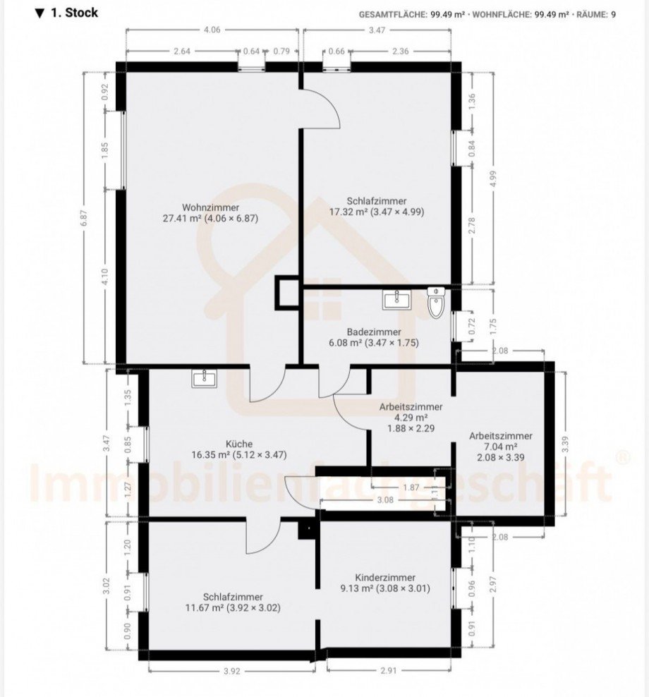 Grundriss Wohnung 1. Stock Etagenwohnung Zella-Mehlis