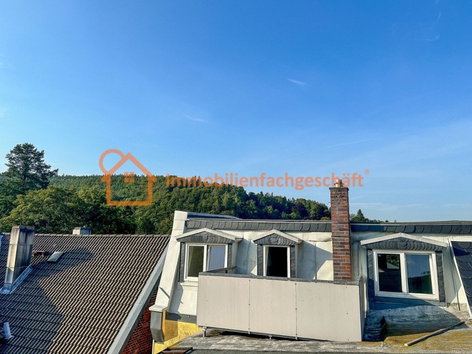 Dachterrasse mit Blick nach Norden Dachgeschosswohnung Ilmenau