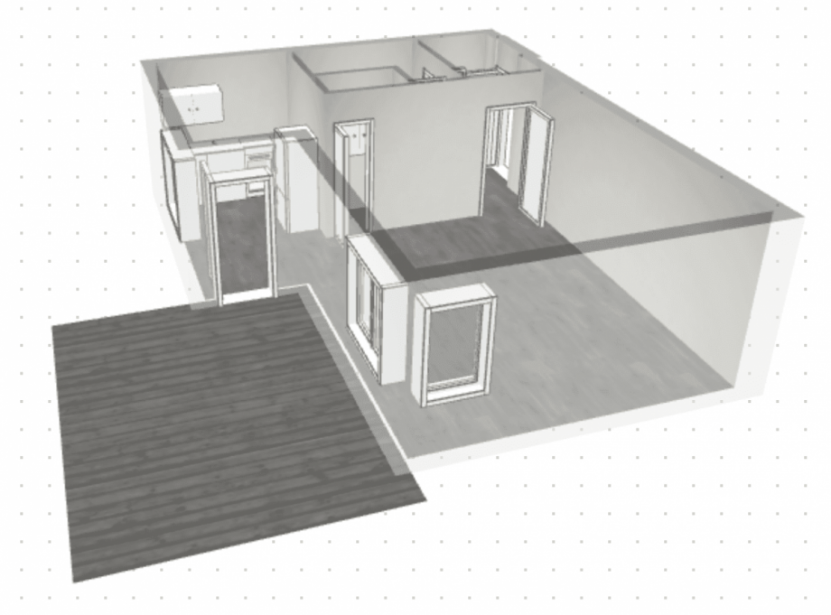 3D-Grundriss Erdgeschoss Erdgeschosswohnung Ilmenau