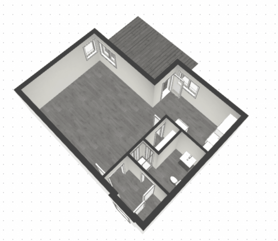 3D-Grundriss Erdgeschoss Erdgeschosswohnung Ilmenau