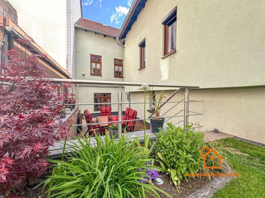 Blick-zur-Terasse Reihenmittelhaus Ilmenau