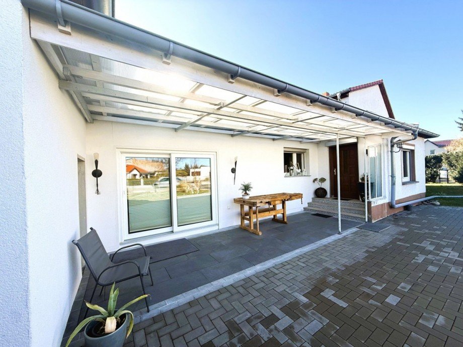 Terrasse am Wohnzimmer Doppelhaush�lfte Arnstadt