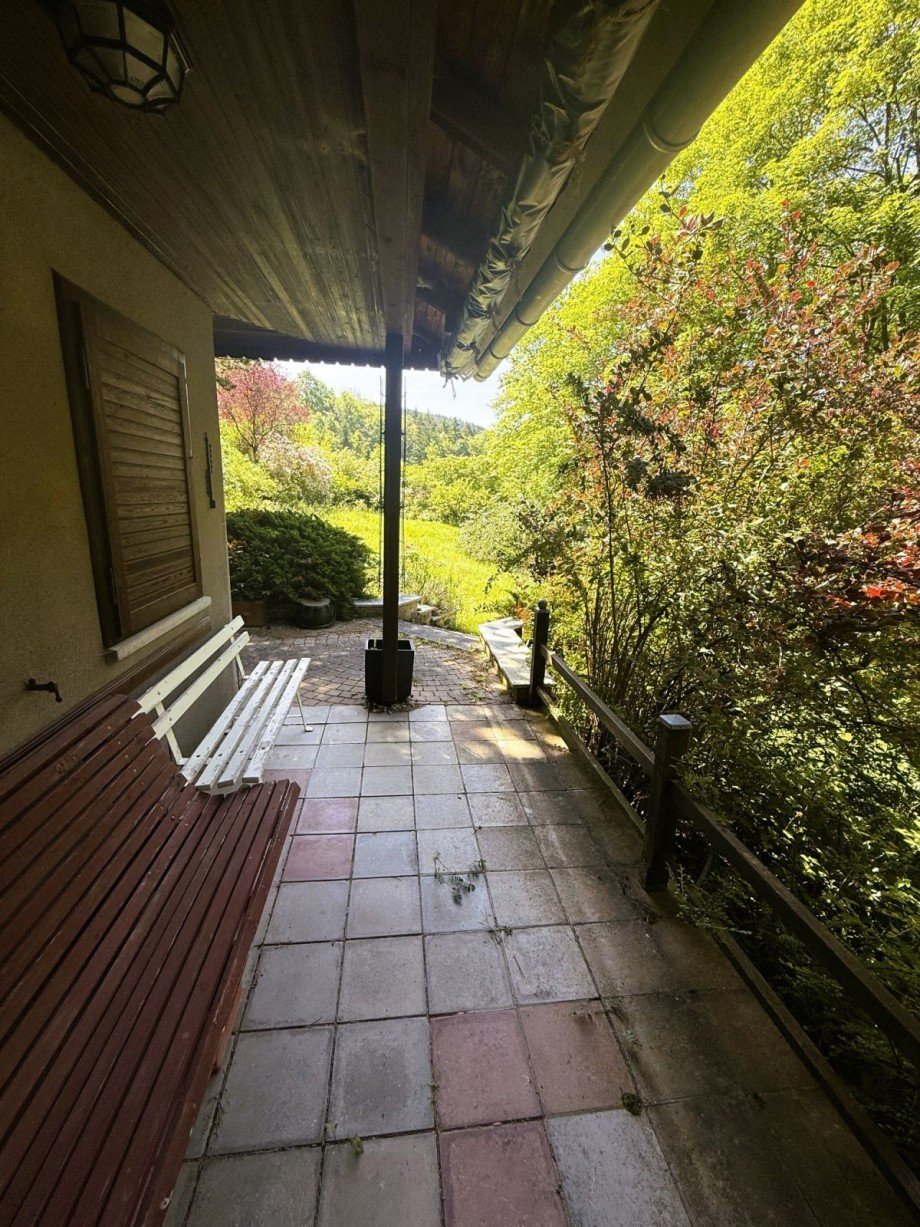 Gartenveranda mit Aussicht Bungalow Plaue
