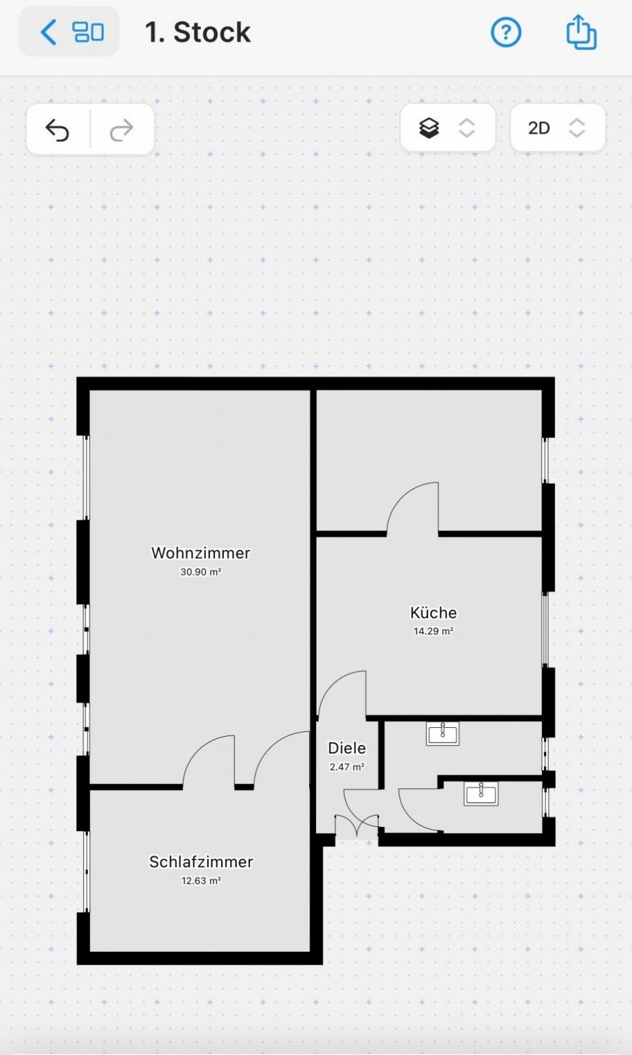 Grundriss 1. Stock Mehrfamilienhaus Ilmenau